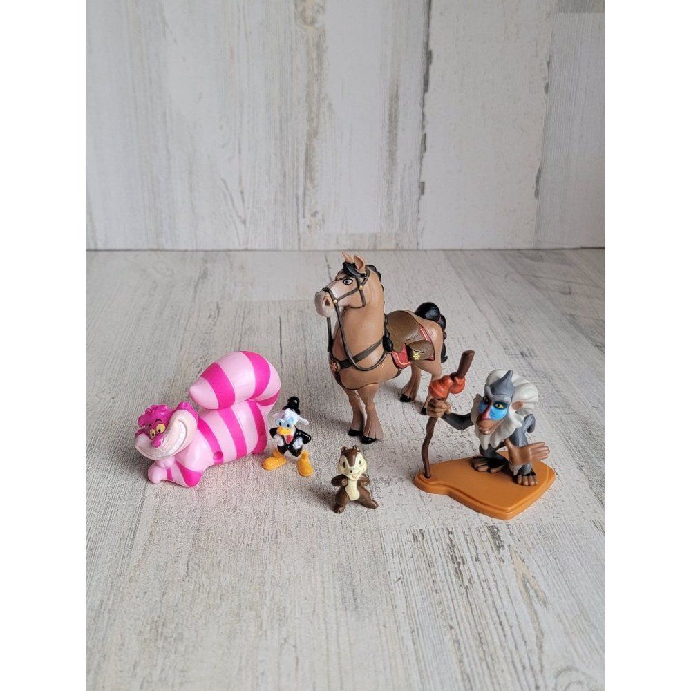 Disney animal character set horse Alice in Wonderland cat chip lion king toy fig